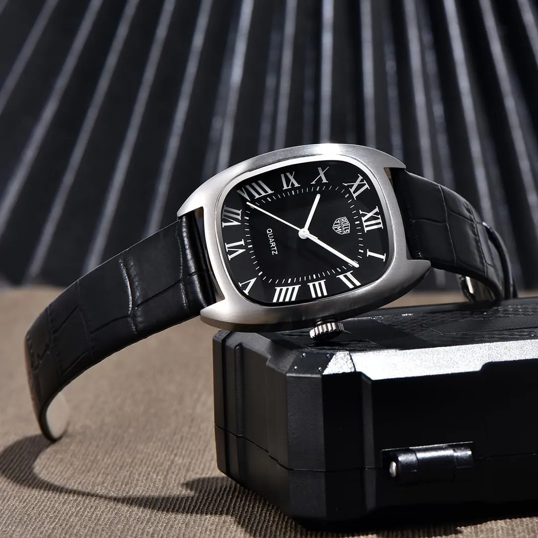 Dress Analog Wrist mere Watch for Men, Casual Business Sports Gift Wristwatch Leather Strap Quartz Men's Watches Stainless Steel Waterproof 