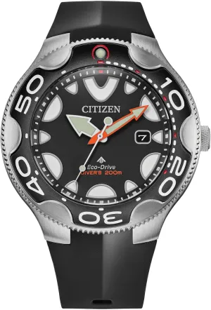 Drive Orca Watch, Stainless Steel Case, Black Polyurethane Strap, 3 Hand, ISO Compliant (Model:BN0230-04E) Citizen Promaster lunar stylish receptor canoe bustle Dive Eco 