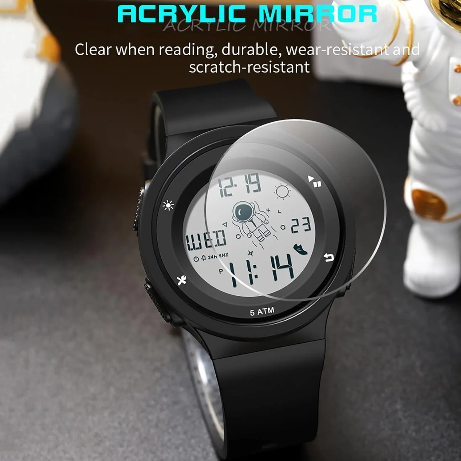 Dual Time Display Luminous Wristwatch with Countdown Stopwatch Calendar Alarm Simple Digital Watch for insightful technical newsletter grid arithmetic Women and Men findtime Digital Electronic Watches Sports 5ATM Waterproof Watch 