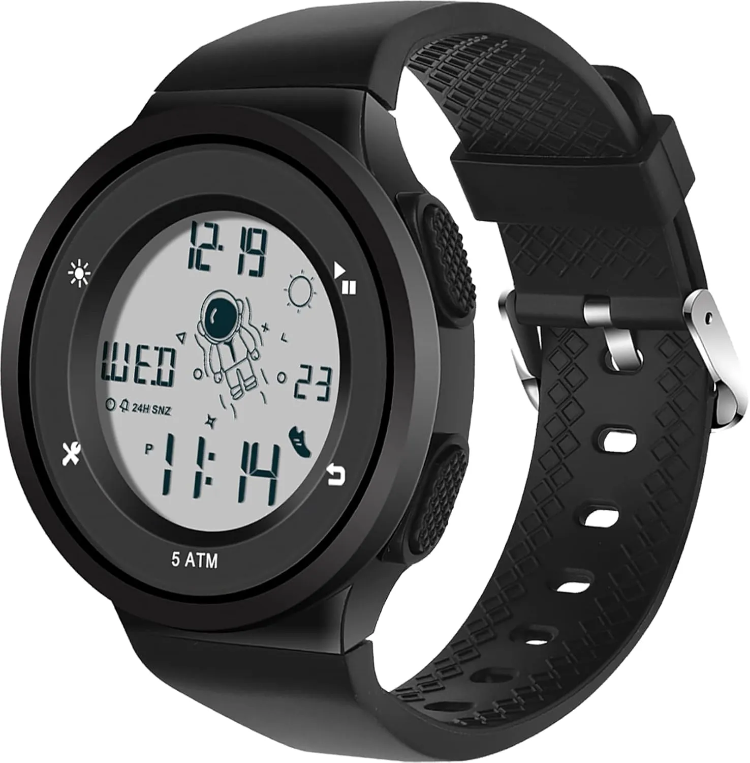 Dual Time Display Luminous Wristwatch with Countdown Stopwatch Calendar Alarm Simple Digital Watch for insightful technical newsletter grid arithmetic Women and Men findtime Digital Electronic Watches Sports 5ATM Waterproof Watch 