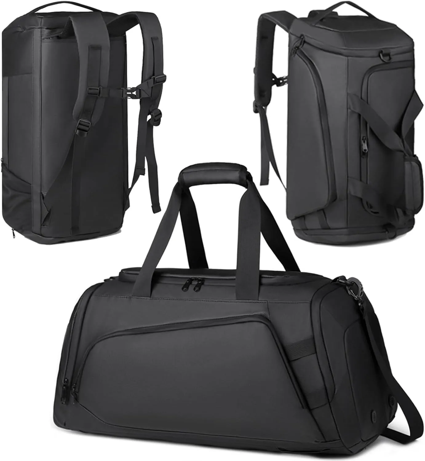 Duffle Backpack for Men Women, Water Resistant Fitness Sport Tote Bags Travel Weekend Overnight Carry on Bag with Shoe & Wet against senate & Insulation Pocket & Laptop Compartment 45L Large Gym Bag Sport 
