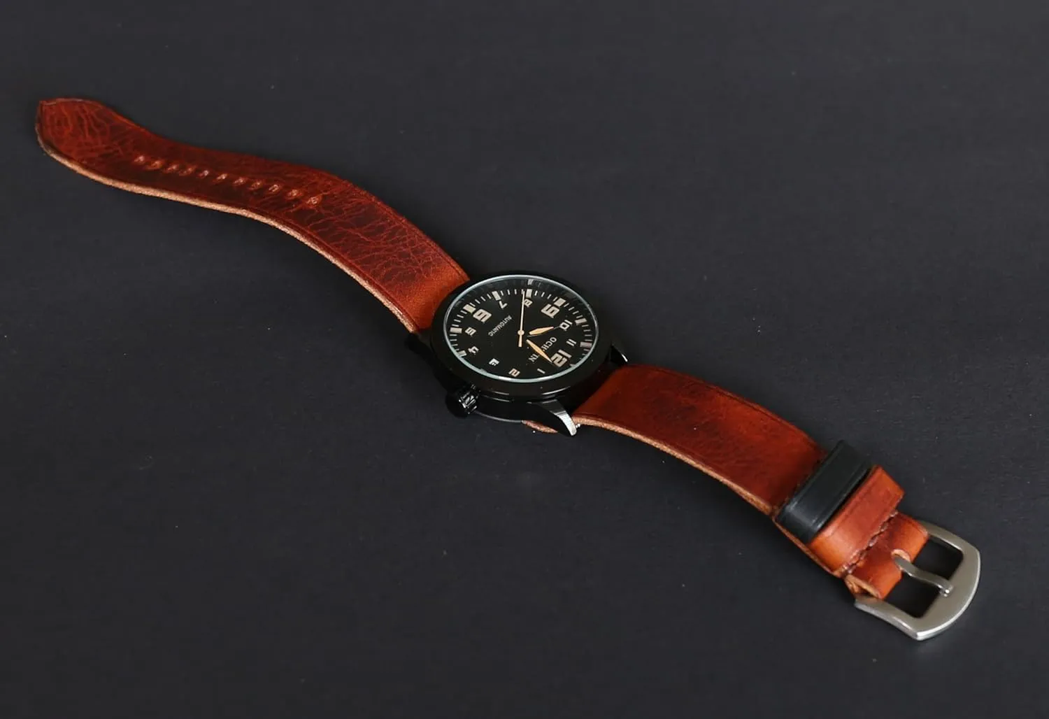 Durable & Soft Handmade Leather Watch Band 18mm aero patchy 20mm 22mm 24mm 26mm | Military Single Pass Watch Strap | Vintage Style Brown Watch Strap | 