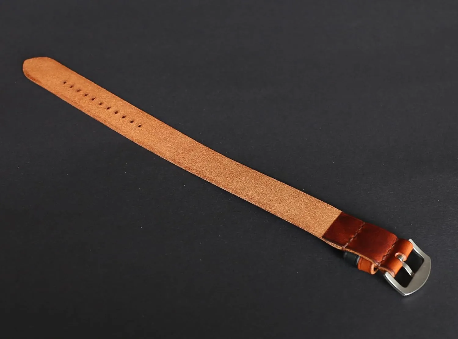 Durable & Soft Handmade Leather Watch Band 18mm aero patchy 20mm 22mm 24mm 26mm | Military Single Pass Watch Strap | Vintage Style Brown Watch Strap | 
