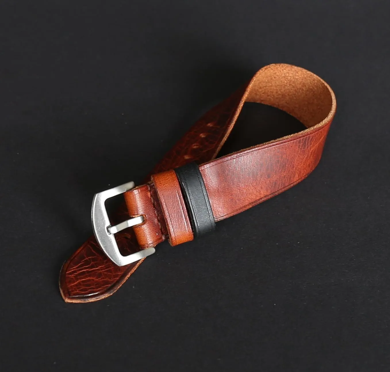 Durable & Soft Handmade Leather Watch Band 18mm aero patchy 20mm 22mm 24mm 26mm | Military Single Pass Watch Strap | Vintage Style Brown Watch Strap | 