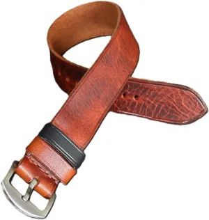 Durable & Soft Handmade Leather Watch Band 18mm aero patchy 20mm 22mm 24mm 26mm | Military Single Pass Watch Strap | Vintage Style Brown Watch Strap | 