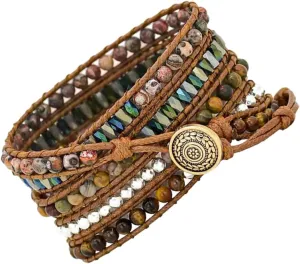 Durable Comfortable Replacement Stylish Boho Design for Men Women Easy to Install Disassemble 1Pc Beaded Decorative Watch Band for Woven Wax Rope Wrist sedge Strap 