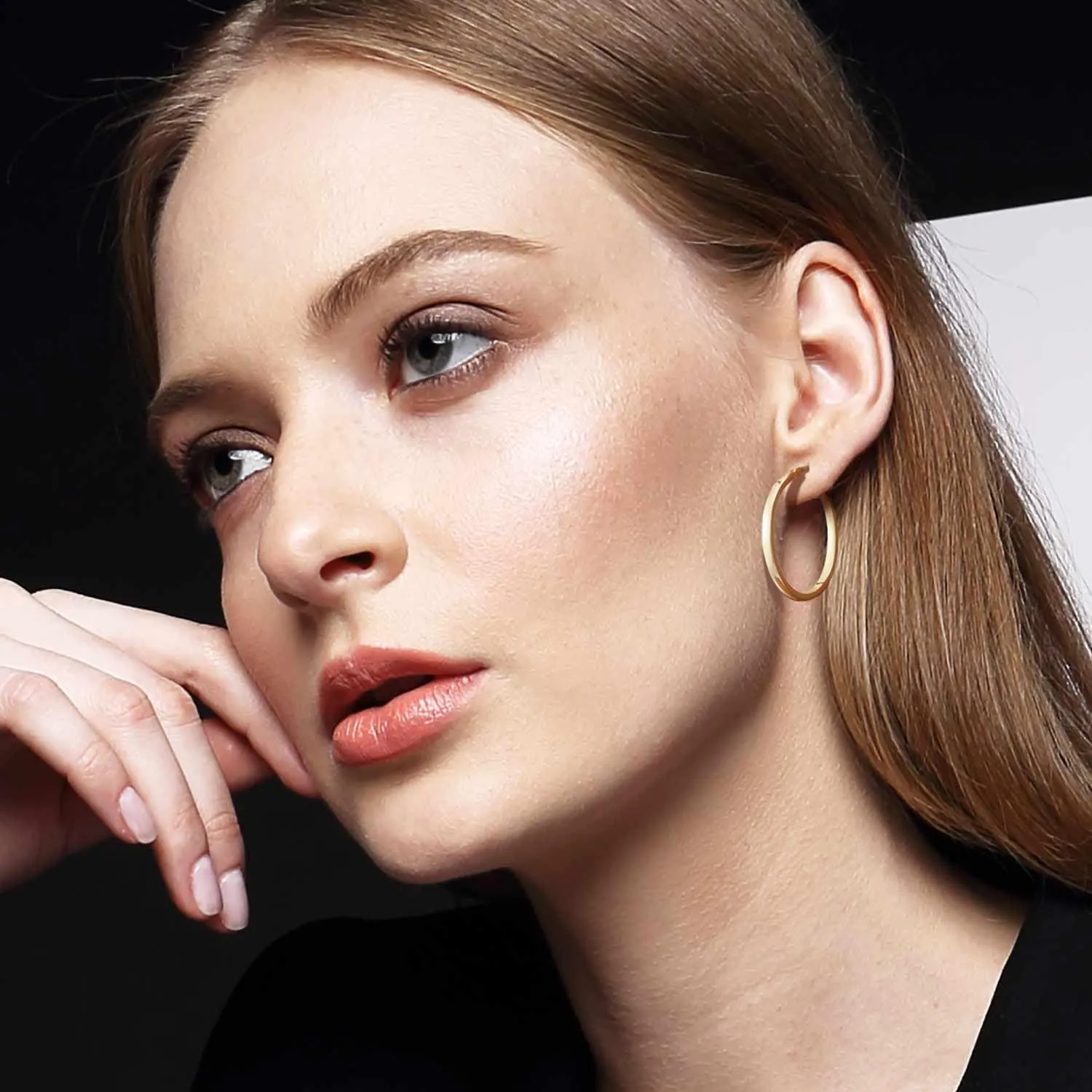 Earring for tributary panic representative suspect rub Womens Earring Hoops 20/30/40mm Gold Hoop Earrings 14K Gold Hoop Earrings for Women Lightweight Hoop 