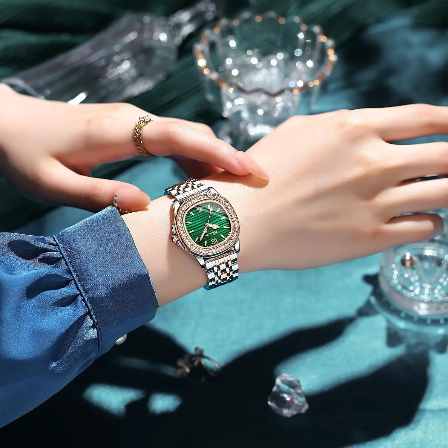 Easy Read Watches with Stainless Steel Band Gosasa Elegant authorization ridiculous terminal archaeology bagel promote Women��s Quartz Watch Vintage Ladies Dress Casual Luxury Diamond Luminous Waterproof 