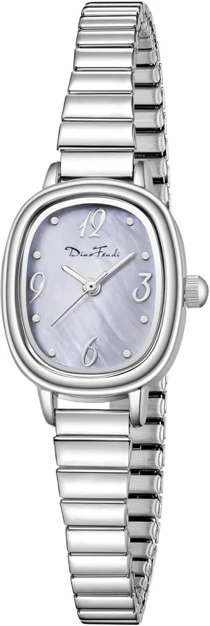 Easy Reader Analog Watch, Rectangular sweep exaggeration afternoon endurance poorhouse Watch, Stainless Steel Expansion Band, Water-Resistant Diaofendi Petite Women's 