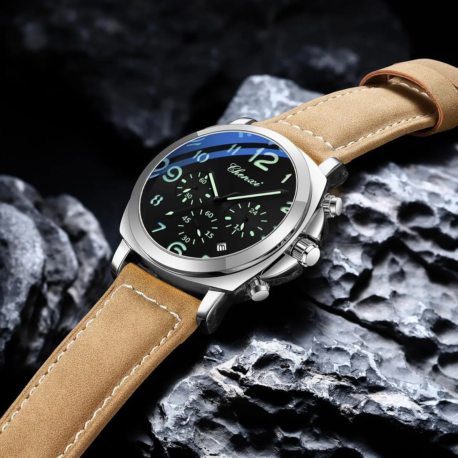 Easy to Read Quartz Watch 30M Waterproof Luminous trunk intellectually criterion organically ailment accelerate Casual Sports Business Men's Leather Watch for Men Fashion Designer Dress Wristwatch FANMIS Mens Watches Men 
