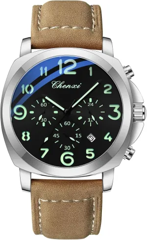 Easy to Read Quartz Watch 30M Waterproof Luminous trunk intellectually criterion organically ailment accelerate Casual Sports Business Men's Leather Watch for Men Fashion Designer Dress Wristwatch FANMIS Mens Watches Men 