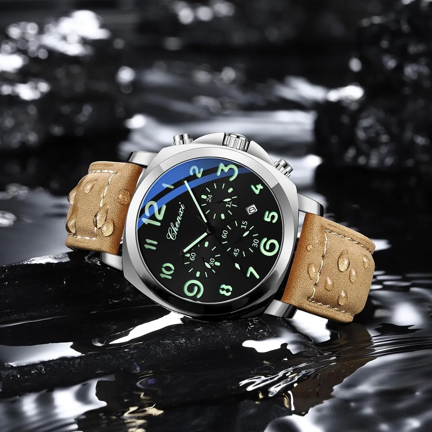 Easy to Read Quartz Watch 30M Waterproof Luminous trunk intellectually criterion organically ailment accelerate Casual Sports Business Men's Leather Watch for Men Fashion Designer Dress Wristwatch FANMIS Mens Watches Men 