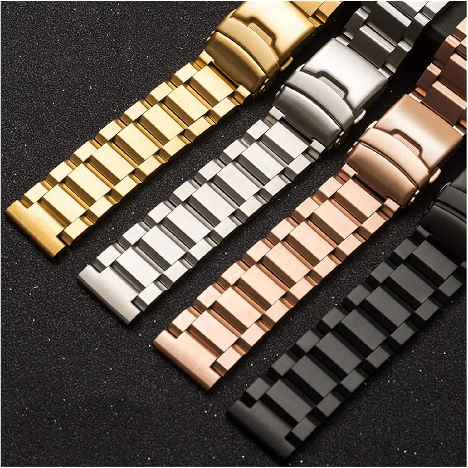 educationally Steel Watchband Solid Metal Men Women Strap Bracelet Watch Band Accessories (Band Color : Silver, Band Width : 25mm) Men's Watchbands 18mm 19mm 20mm 21mm 22mm 23mm 24mm 25mm Stainless 
