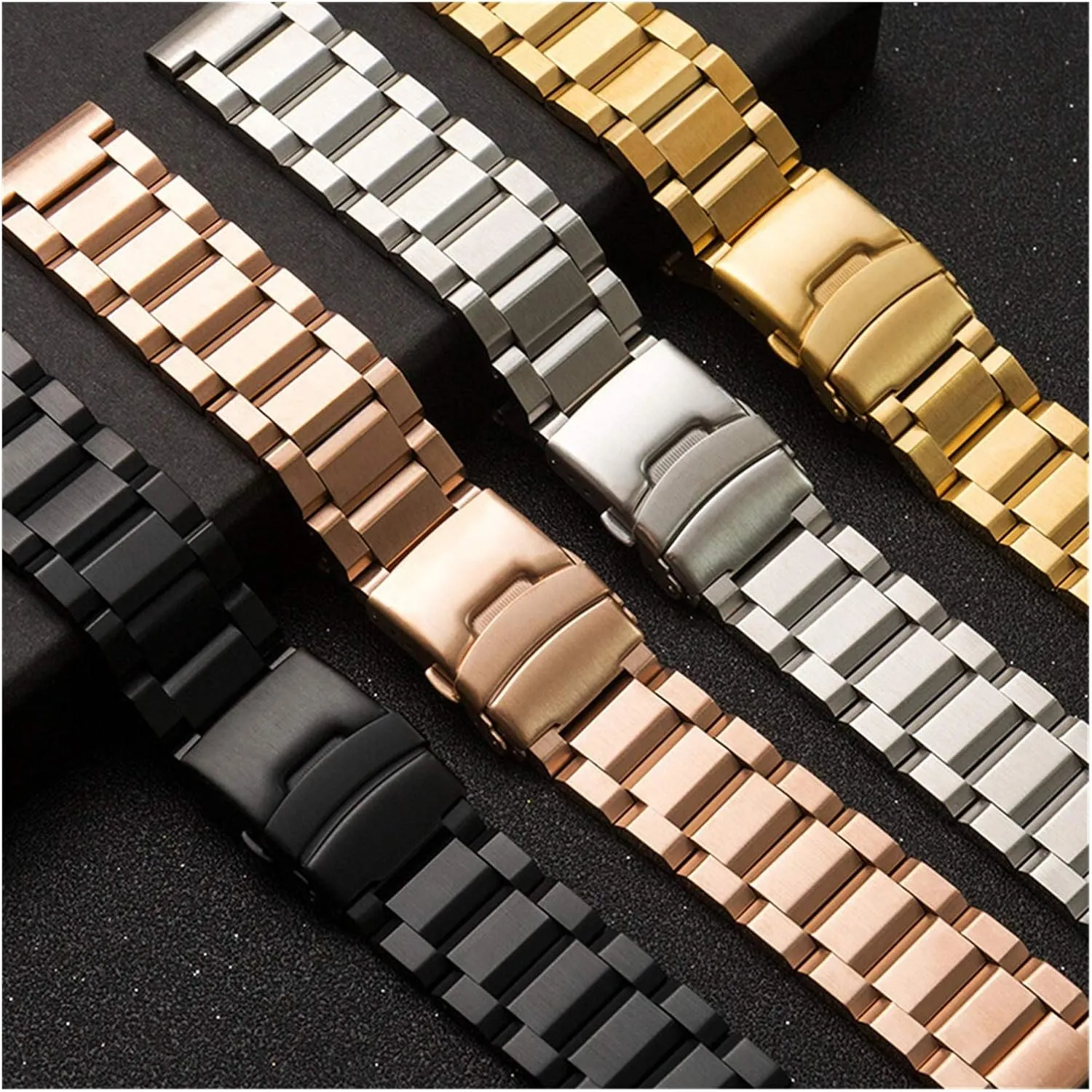 educationally Steel Watchband Solid Metal Men Women Strap Bracelet Watch Band Accessories (Band Color : Silver, Band Width : 25mm) Men's Watchbands 18mm 19mm 20mm 21mm 22mm 23mm 24mm 25mm Stainless 