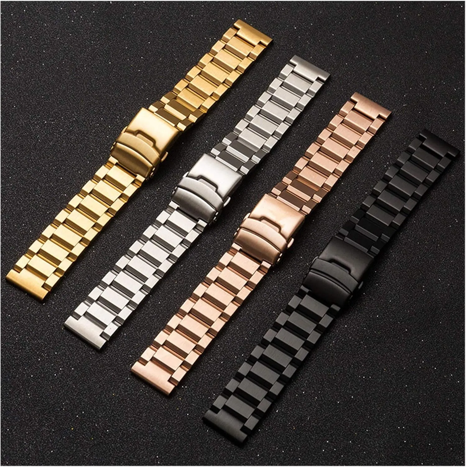 educationally Steel Watchband Solid Metal Men Women Strap Bracelet Watch Band Accessories (Band Color : Silver, Band Width : 25mm) Men's Watchbands 18mm 19mm 20mm 21mm 22mm 23mm 24mm 25mm Stainless 