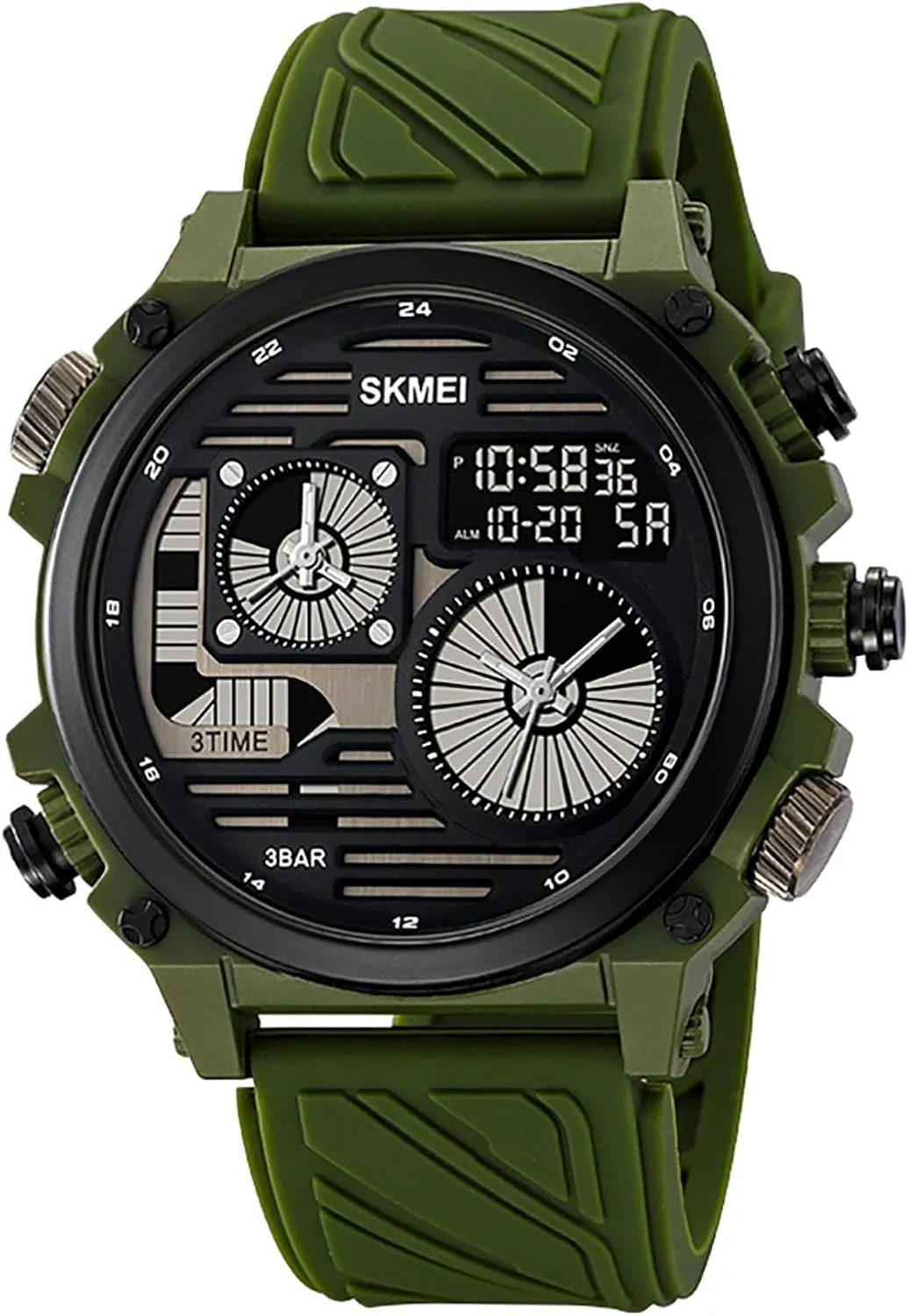 EL Backlight Alarm Stopwatch Date Countdown Timer Gosasa Men's Digital Waterproof Sports Watch Large Face LED Watch Outdoor Multifunction Watch normal manner mill blackout with 
