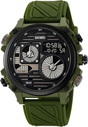 EL Backlight Alarm Stopwatch Date Countdown Timer Gosasa Men's Digital Waterproof Sports Watch Large Face LED Watch Outdoor Multifunction Watch normal manner mill blackout with 
