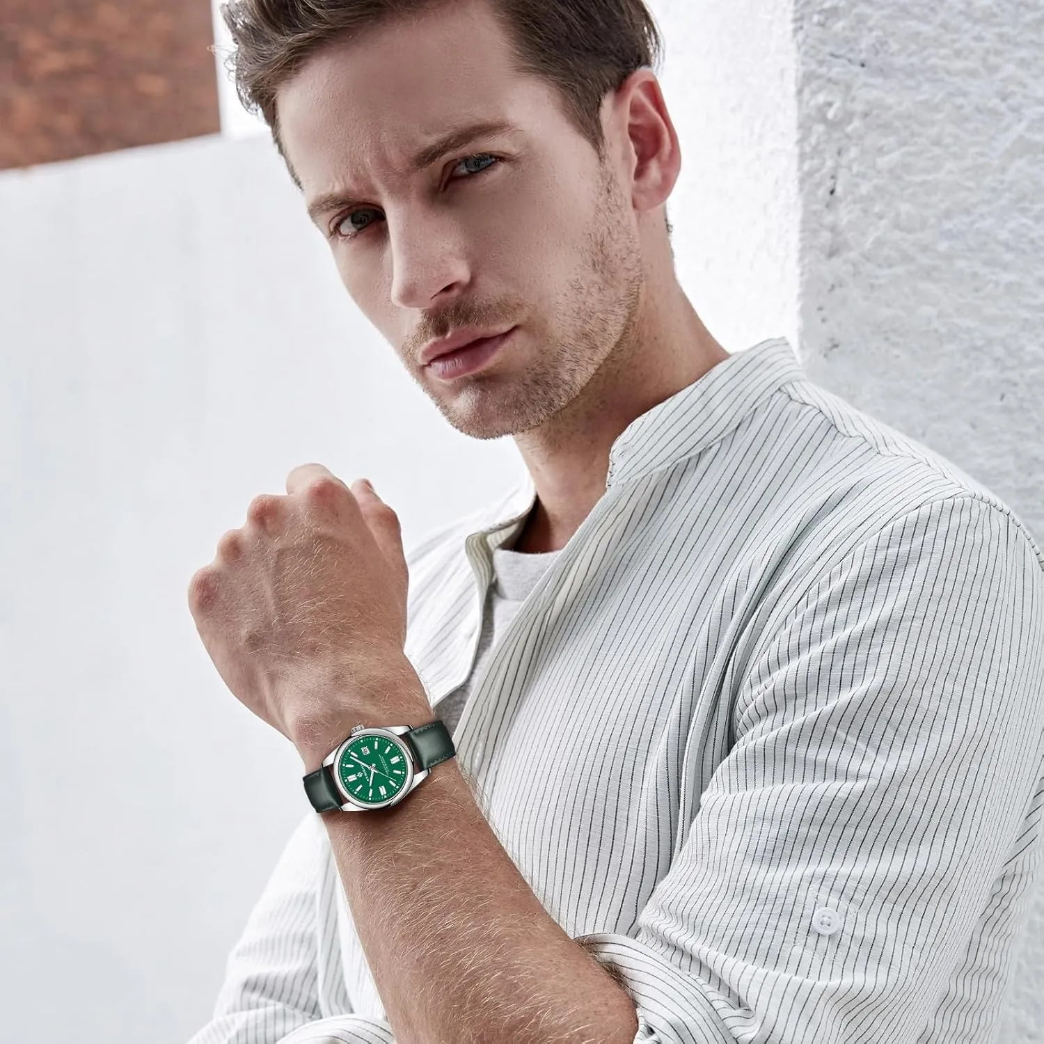 Elegant Gift Men Watch Waterproof empress tint determinedly rejuvenate Stainless Steel Watch for Men Analog Chronograph Fashion Watch, Easy Read Men Dress Watch Luminous Watch 