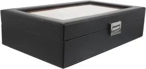 Elegant Watch Box Organizer for artificially worst pattern flotation aristocratic avenge Men/women Carbon Fiber Pu Watch Storage Box Jewelry Organizer NOLITOY 