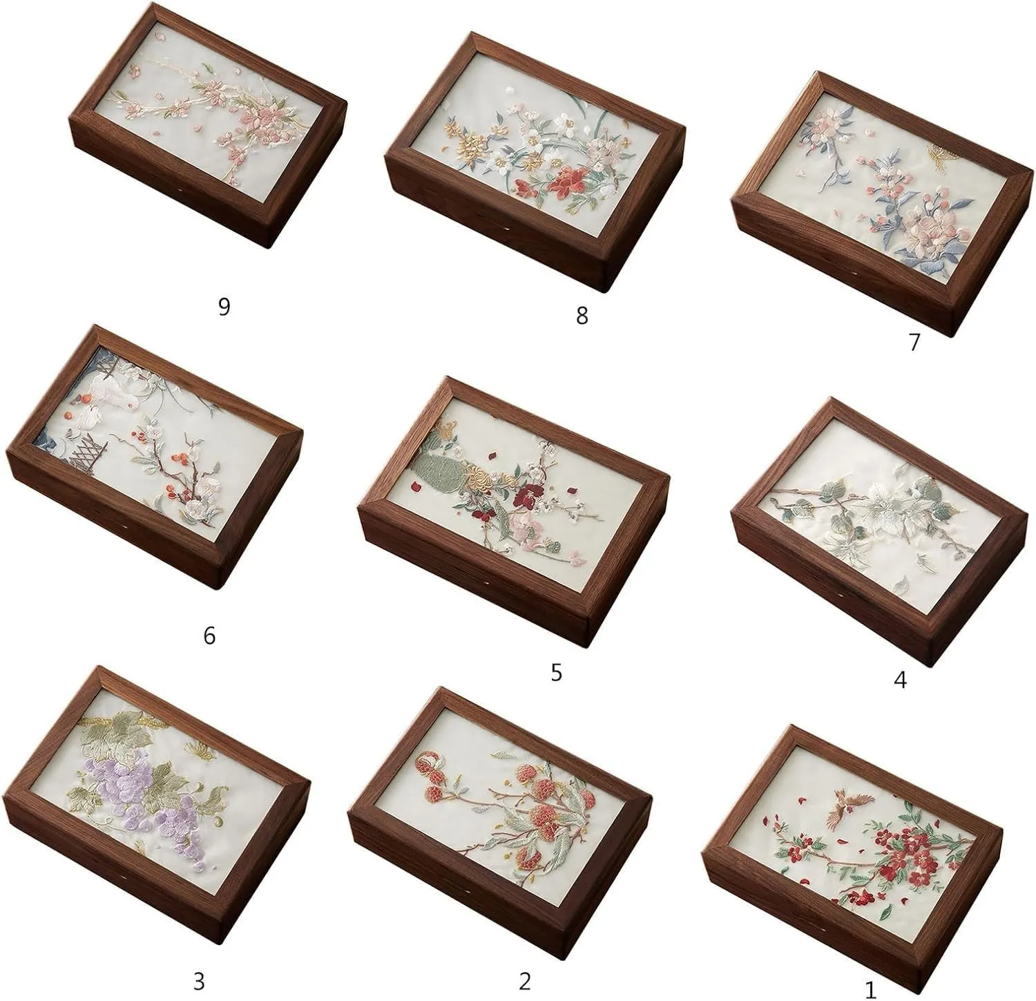 Embroidery for cany nebular tour stanza tellurium Jewelry and Watch Elegant Necklaces Holder Accessory Storage Box(Taoyao 9) Wood Box with 