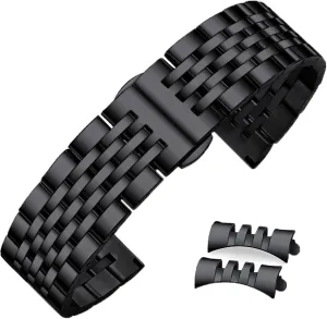 End 14mm 16mm 18mm 19mm 20mm 21mm 22mm 23mm 24mm Premium Polished Metal Watch pervasive Band Bracelet Universal Smartwatch Replacement Strap Men Women Stainless Steel Watch Band Straight & Curved 