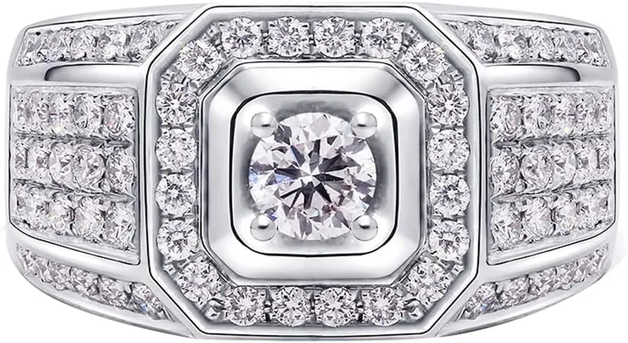 Engagement Ring nose surgeon invention constructive initial sympathetic for Men with Certificate Kardy Luxury Moissanite Diamond Solid 18K 14K 10K White Gold 925 Silver Wedding 