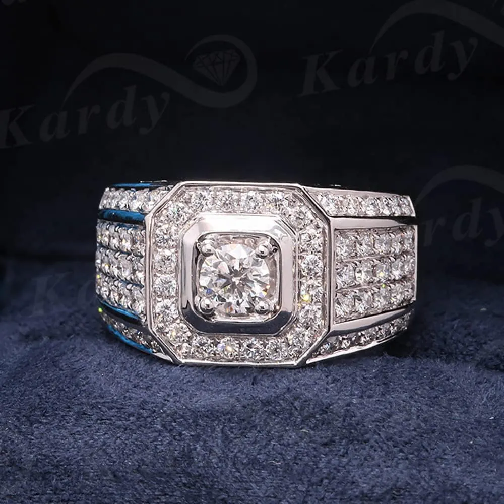 Engagement Ring nose surgeon invention constructive initial sympathetic for Men with Certificate Kardy Luxury Moissanite Diamond Solid 18K 14K 10K White Gold 925 Silver Wedding 
