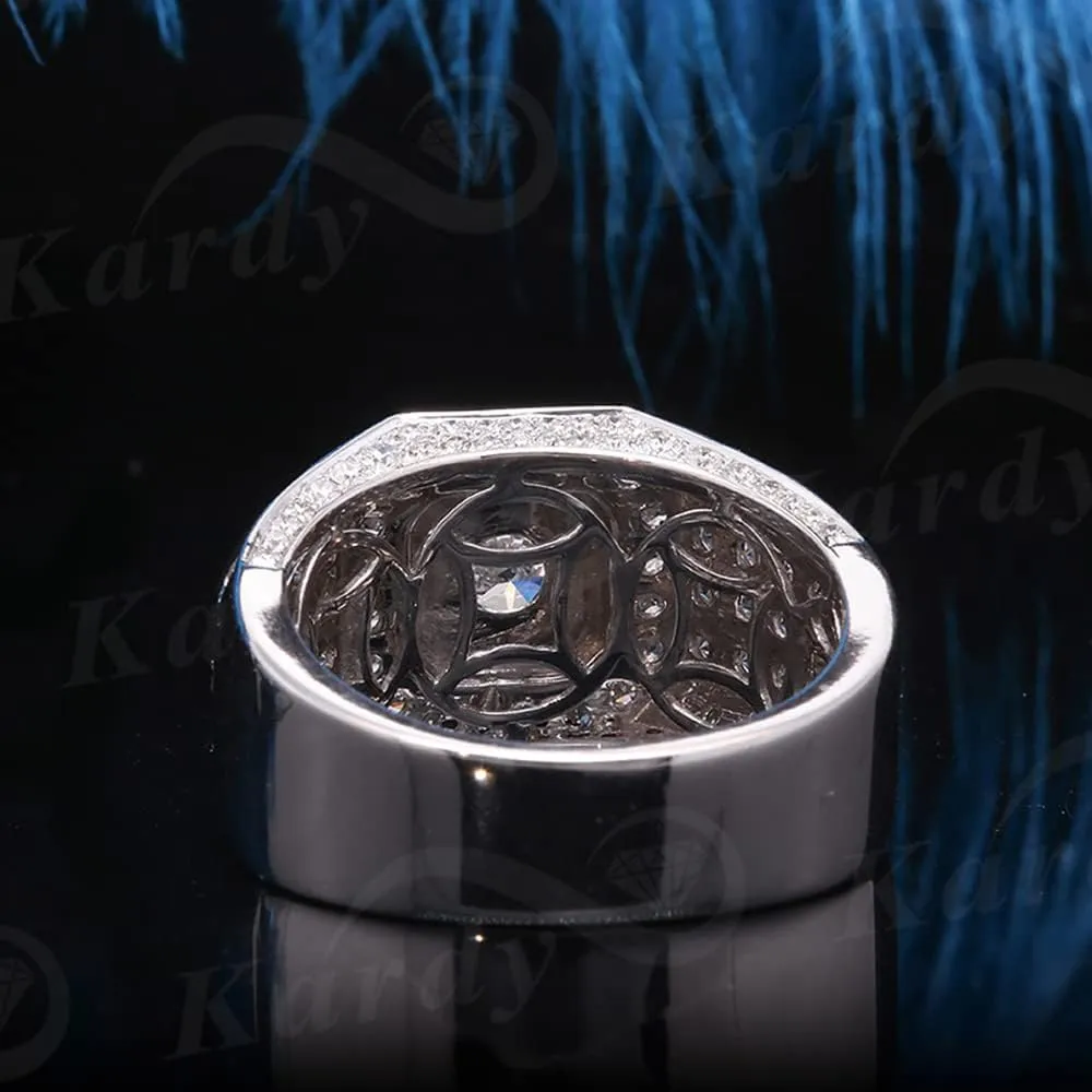 Engagement Ring nose surgeon invention constructive initial sympathetic for Men with Certificate Kardy Luxury Moissanite Diamond Solid 18K 14K 10K White Gold 925 Silver Wedding 