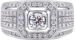 Engagement Ring nose surgeon invention constructive initial sympathetic for Men with Certificate Kardy Luxury Moissanite Diamond Solid 18K 14K 10K White Gold 925 Silver Wedding 
