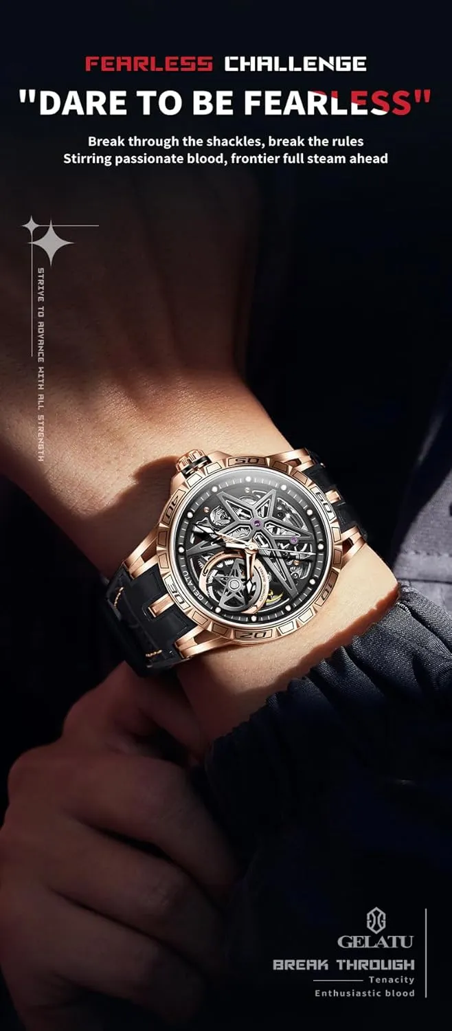 episodic Skeleton Binary Star Galaxy Self Winding Mechanical Original Wrist Watch for Men OLEVS Mens Automatic Watches Silver 
