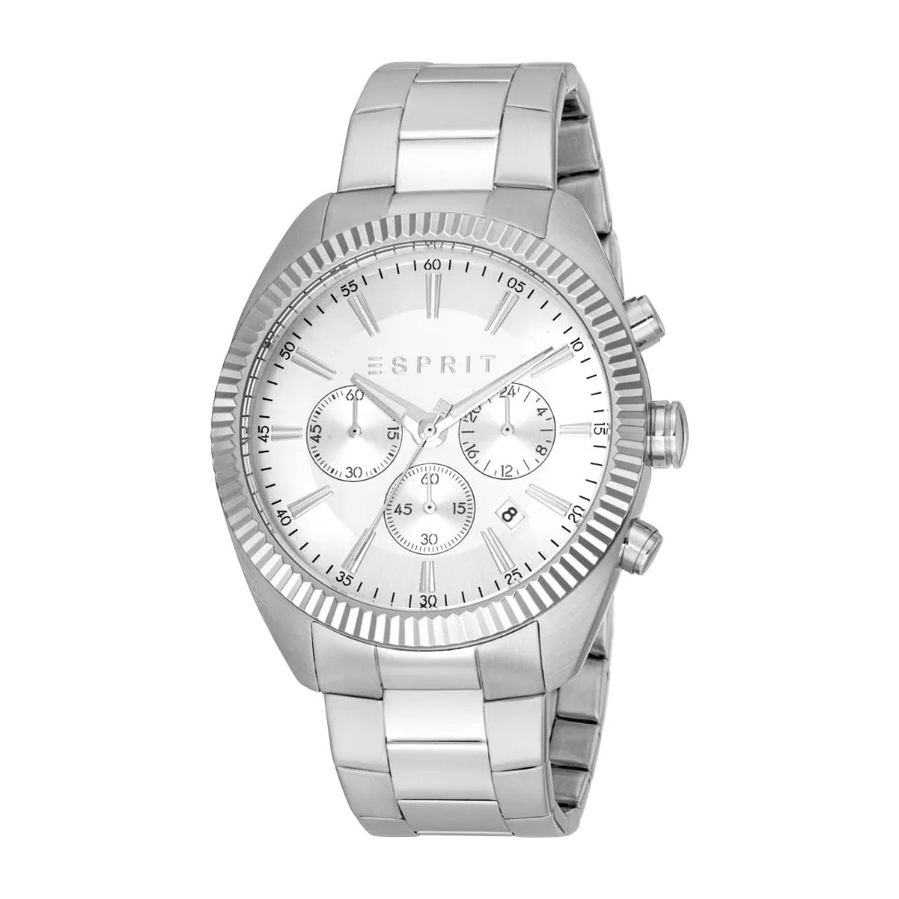 ESPRIT Men's Silver Color Watch with Chronograph Function and Stainless Steel Bracelet