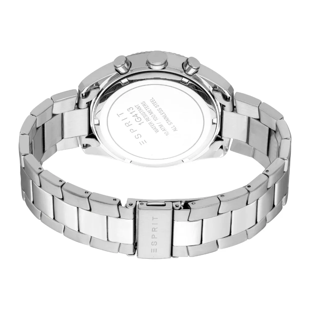 ESPRIT Men's Silver Color Watch with Chronograph Function and Stainless Steel Bracelet