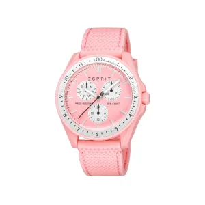 ESPRIT Women's Pink Color Watch with Pink Dial and Silicone Strap