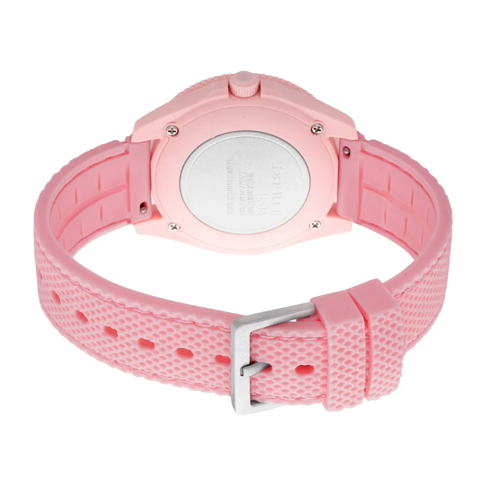 ESPRIT Women's Pink Color Watch with Pink Dial and Silicone Strap