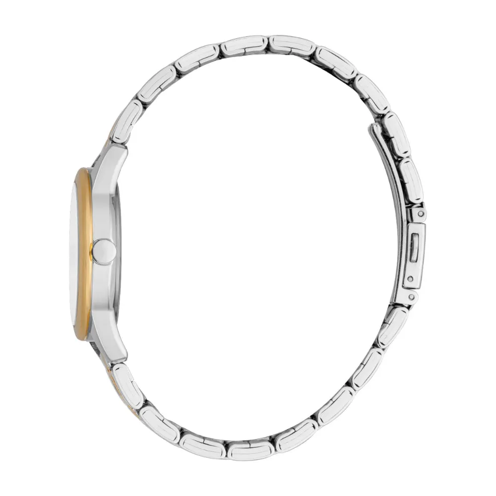 ESPRIT Women's Two Tone Silver & Gold Watch with Silver Dial and Metal Bracelet