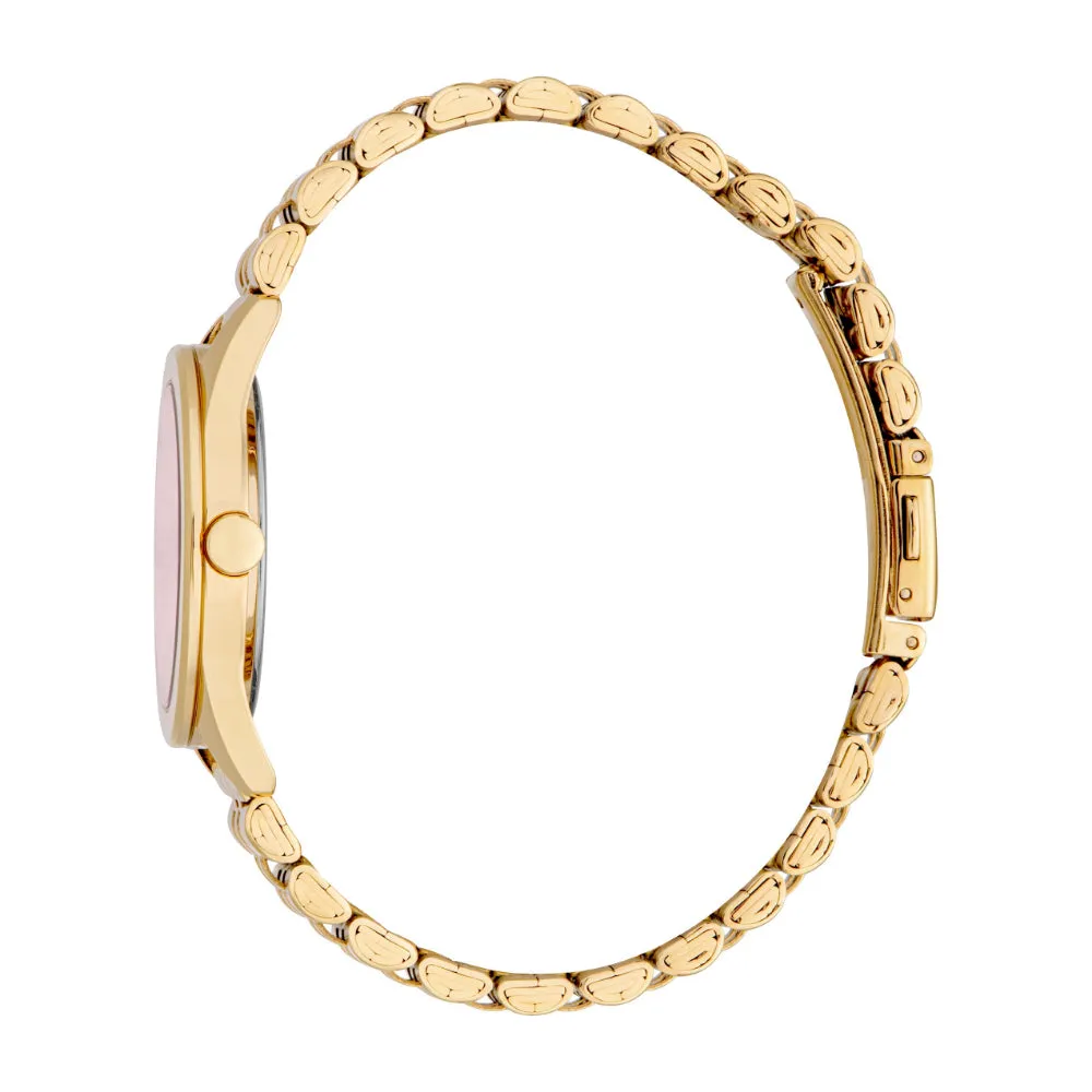 ESPRIT Women's Watch, Gold Color Case Red Dial Gold Color Metal Bracelet