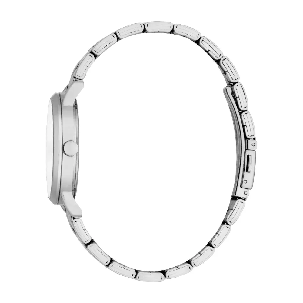 ESPRIT Women's Watch Silver Color Case White MOP Dial Stainless Steel Metal Bracelet