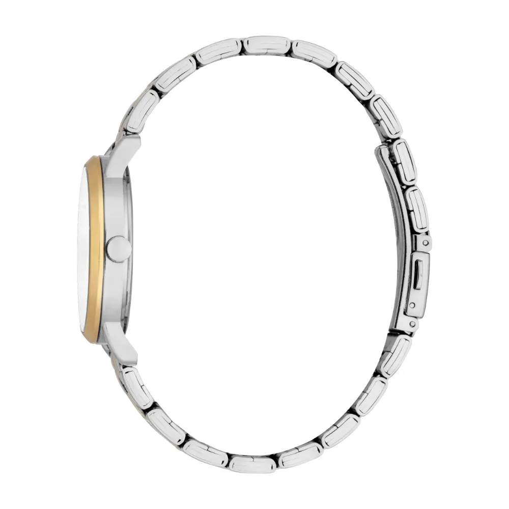 ESPRIT Women's Watch Two Tone Silver & Gold Color Case & Bracelet, Silver Dial