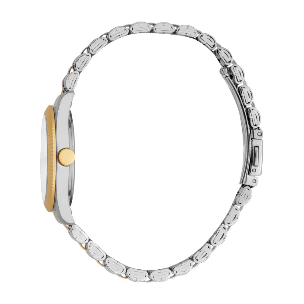 ESPRIT Women's Watch Two Tone Silver & Gold Color Case Silver Dial Two Tone Silver & Gold Color Metal Bracelet