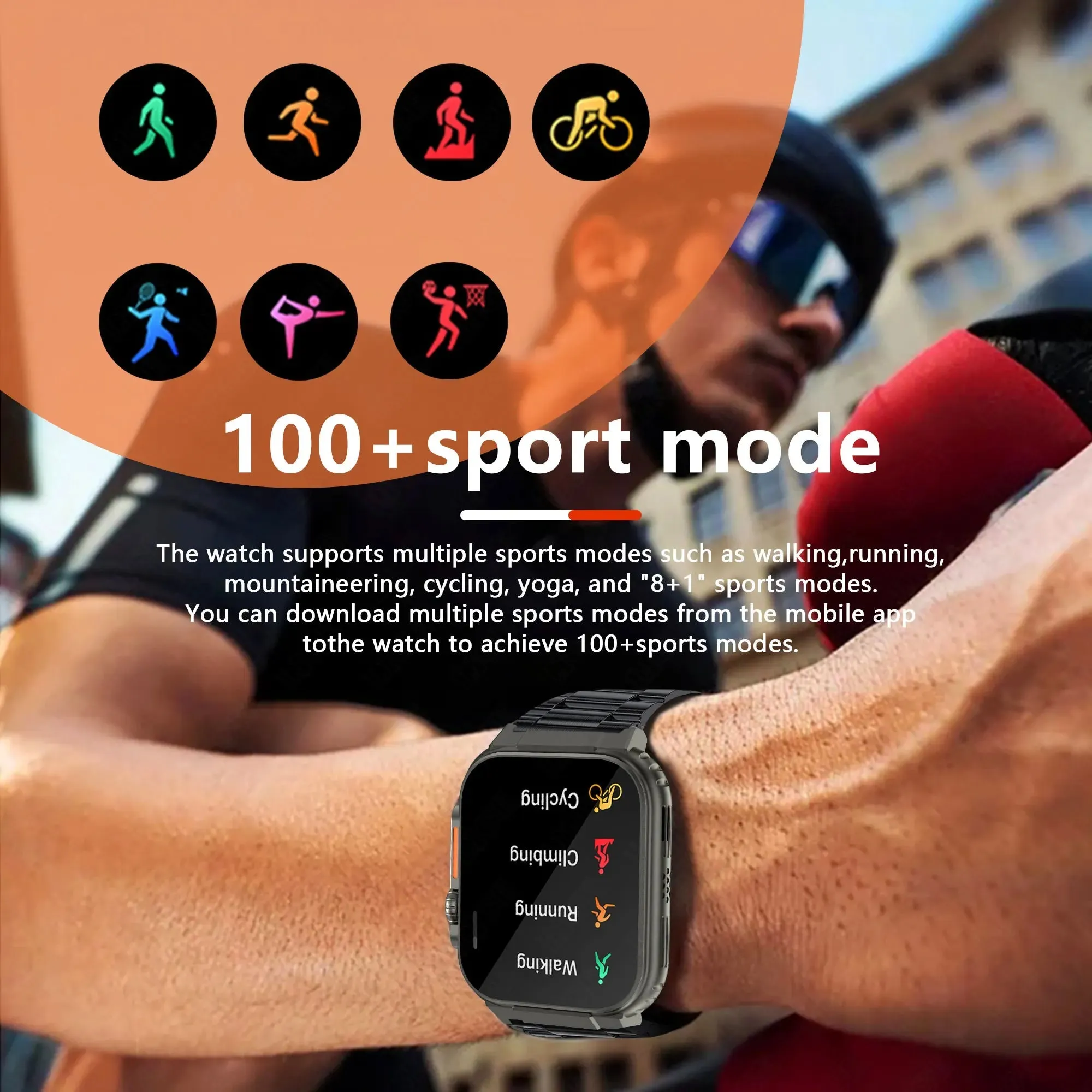 EverLast Ultra Smart Watch: 1.96" (50mm) Lg Display | iOS   Android