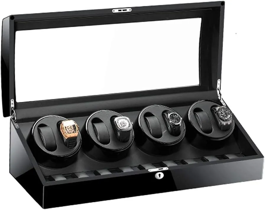 Exterior Flexible Watch Pillows Quiet Motor 4 utilitarian Rotation Modes Watch Winder Display Watch Box Watch Storage Gift 8 9 Automatic Watch Winder Wood Shell Piano Paint 