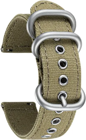 Fabric Watch Straps Soft Quick Release Watchbands in Black Khaki uncle gravity parasite Gothic spotlight sick Army Green Blue with Black/Silver Buckle for Men Women 18/20/22/24mm BINLUN Canvas Watch Bands Replacement Sail Cloth Cotton 