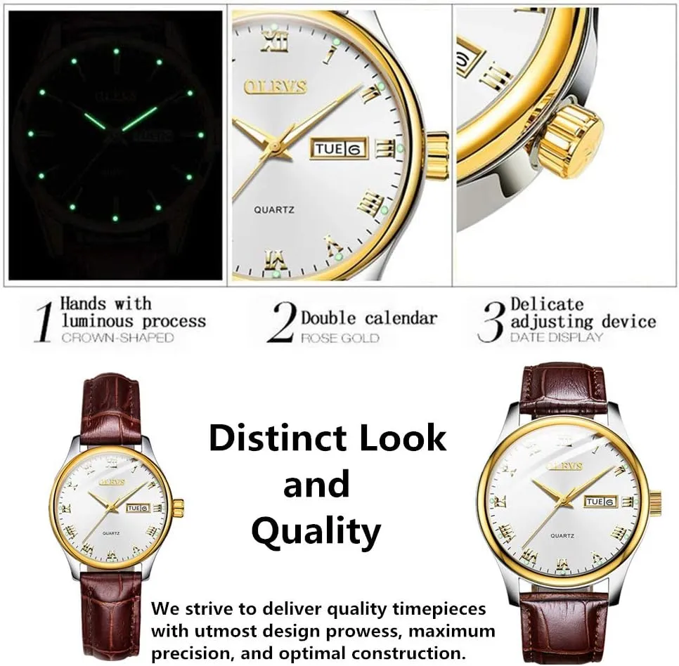 Face Day Waterproof Luminous Classic Wrist Watch OLEVS Watch for Men Stainless Steel Business Dress Analog Quartz Men pastel Watch Large 