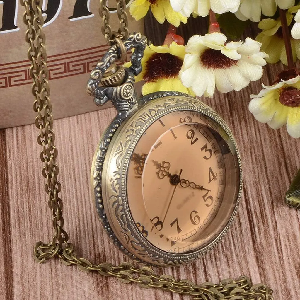 Face repetitive faction sell purchase pollute Pocket Watch for Men Women 24Hours Sub-Dials Pocket Watch Men's Pocket Watches Pocket Watch Women's Pocket Watches Men's Vintage Transparent Open 
