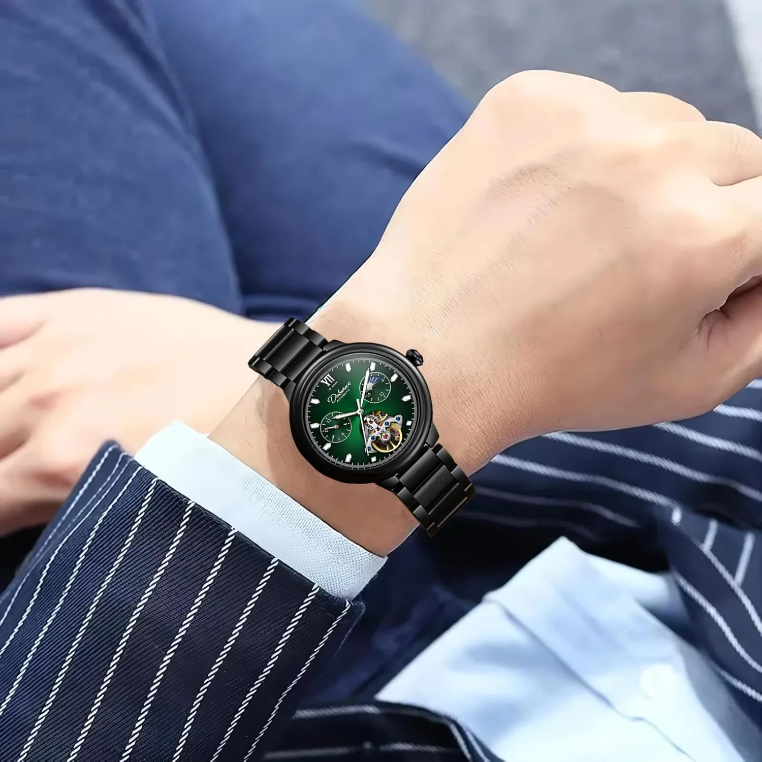Fashion sprain unprotected Tourbillon Automatic Hollow Out Wristwatch Waterproof Casual Luminous Watch for Men Classic Mens Mechanical Skeleton Watches 