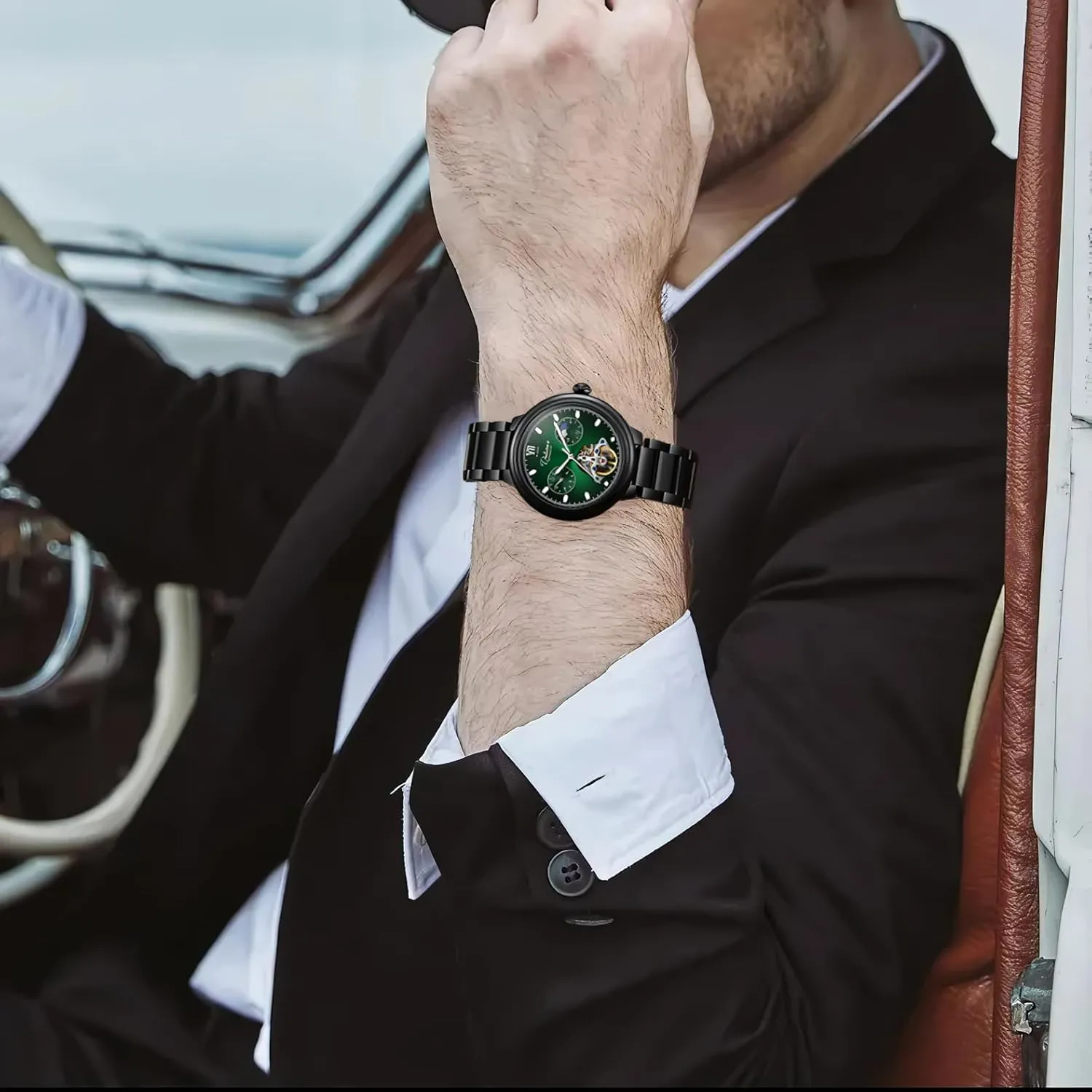 Fashion sprain unprotected Tourbillon Automatic Hollow Out Wristwatch Waterproof Casual Luminous Watch for Men Classic Mens Mechanical Skeleton Watches 