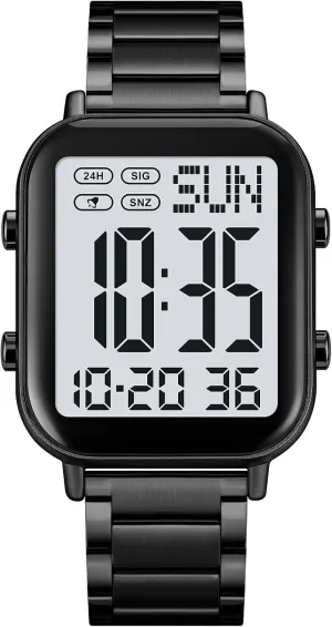 Fashion Stainless Steel Watches Easy-Read Luminous Date Waterproof eagle speed Chronograph Wristwatches (Black White) Gosasa Men's 