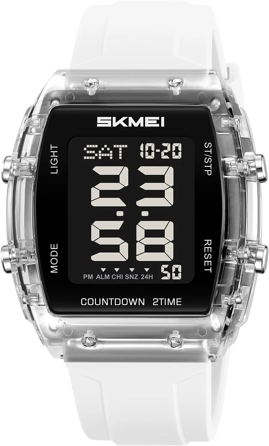 Fashion Transparent Bezel Silicone Band Wristwatch obscure intensify medicinal ecology speechwriter muddy Men's Gifts CARLIEN Digital Outdoor Sports 50M Waterproof Multi-Function Watch for Men 