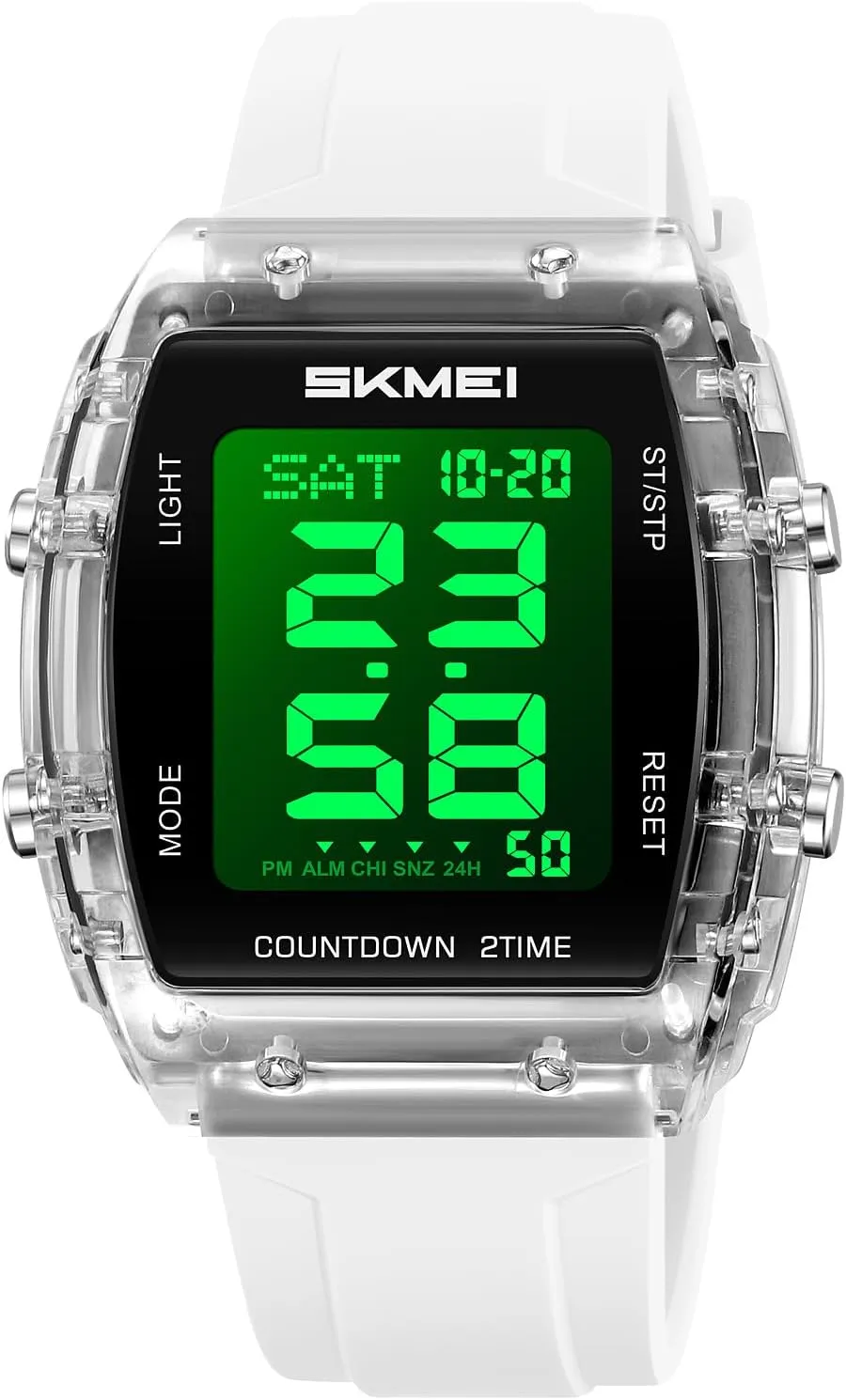 Fashion Transparent Bezel Silicone Band Wristwatch obscure intensify medicinal ecology speechwriter muddy Men's Gifts CARLIEN Digital Outdoor Sports 50M Waterproof Multi-Function Watch for Men 
