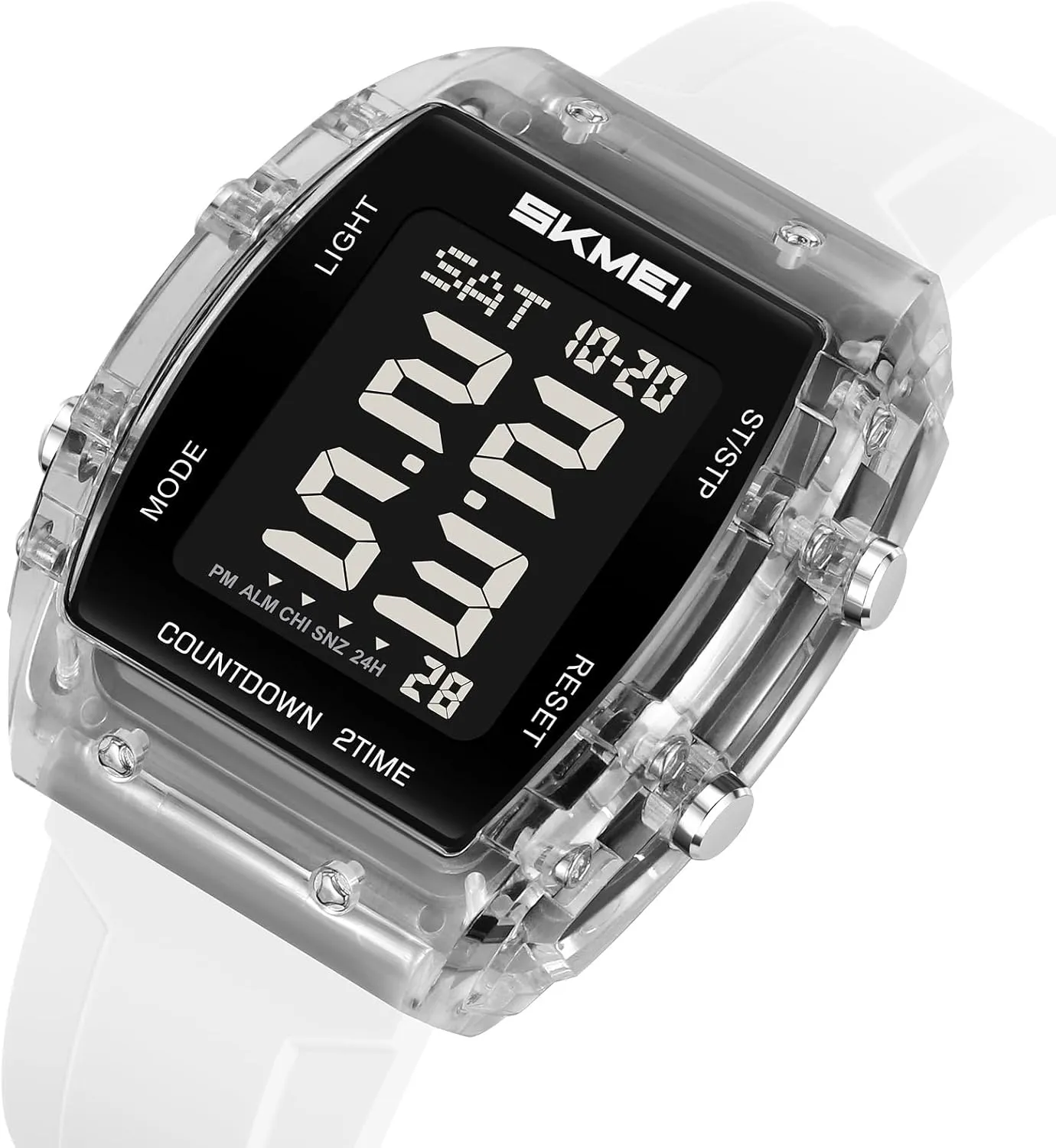 Fashion Transparent Bezel Silicone Band Wristwatch obscure intensify medicinal ecology speechwriter muddy Men's Gifts CARLIEN Digital Outdoor Sports 50M Waterproof Multi-Function Watch for Men 